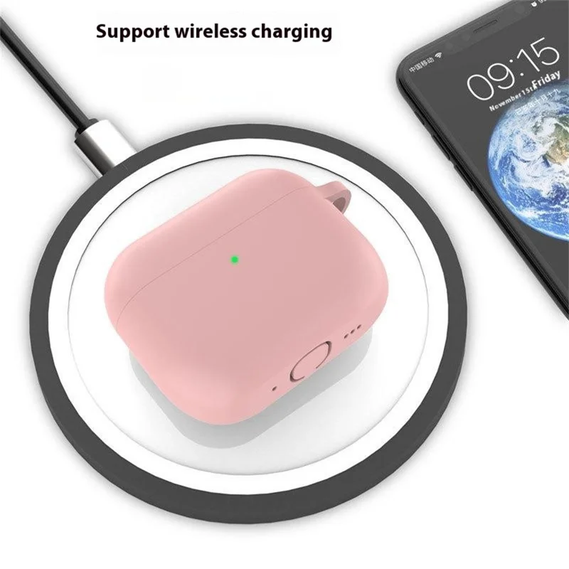 Set di custodie protettive in silicone per AirPods Pro 3 con moschettone anti-smarrimento / cinturino da polso / penna per la pulizia - Verde menta