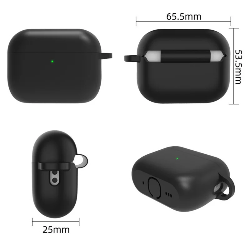 Set di custodie protettive in silicone per AirPods Pro 3 con moschettone anti-smarrimento / cinturino da polso / penna per la pulizia - Verde menta