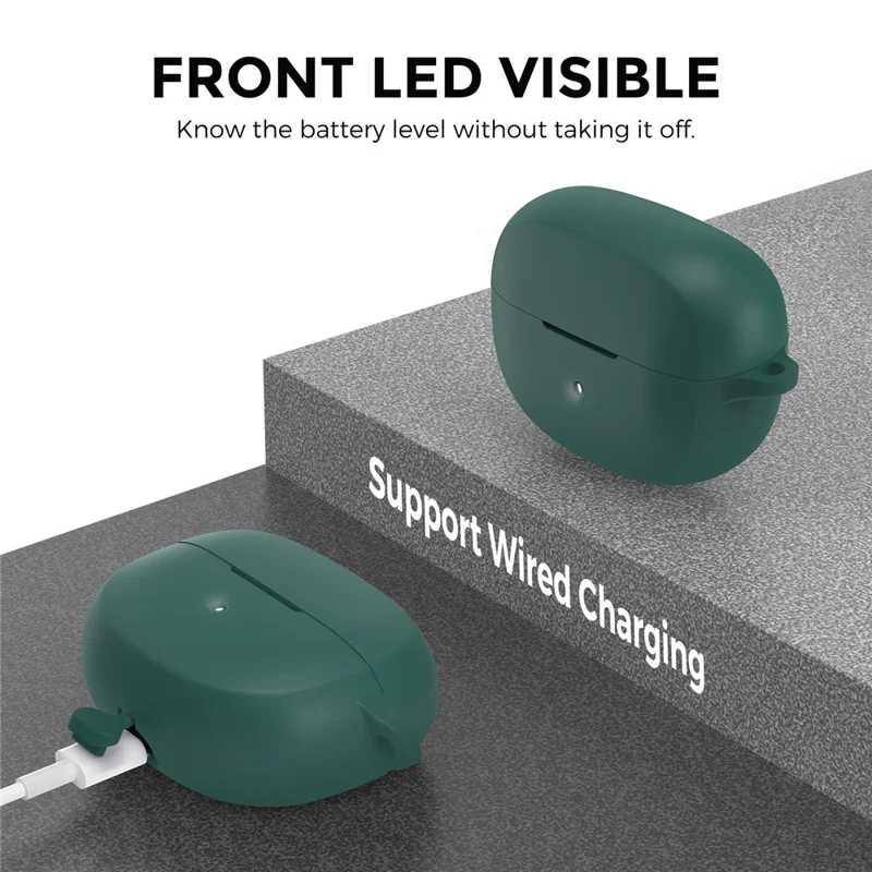 AHASTYLE WG147 Pour les écouteurs Bose Ultra Open Silicone Case Conception intégrée Housse de protection avec Carabiner - Vert