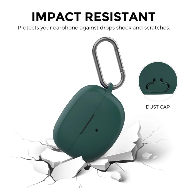 AHASTYLE WG147 Pour les écouteurs Bose Ultra Open Silicone Case Conception intégrée Housse de protection avec Carabiner - Vert
