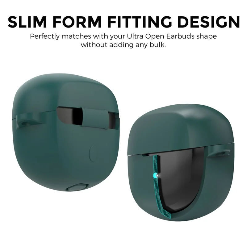 AHASTYLE WG147 Pour les écouteurs Bose Ultra Open Silicone Case Conception intégrée Housse de protection avec Carabiner - Vert