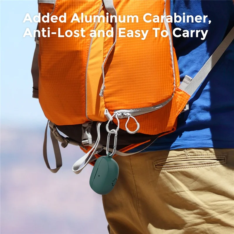 AHASTYLE WG147 Pour les écouteurs Bose Ultra Open Silicone Case Conception intégrée Housse de protection avec Carabiner - Vert