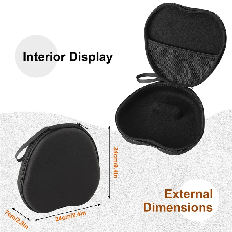 For Audio-technica ATH-M50X Headphone Case EVA Hard Shell Storage Bag With Cleaning Pen Set - Black