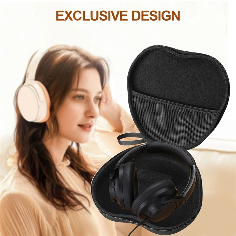 For 1Mii Y8 Headphone Case EVA Hard Shell Storage Bag With Cleaning Pen Set - Black