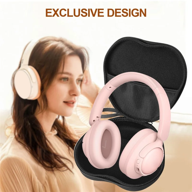 For 1MORE HQ31 Headphone Case EVA Hard Shell Storage Bag With Cleaning Pen Set - Black