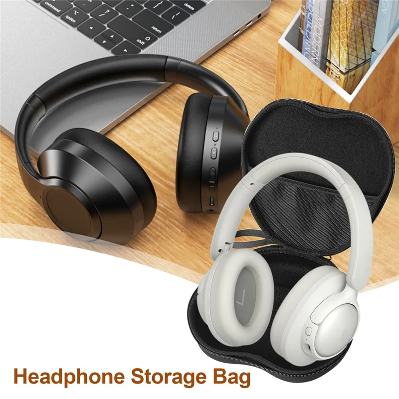 For 1MORE HQ31 Headphone Case EVA Hard Shell Storage Bag With Cleaning Pen Set - Black