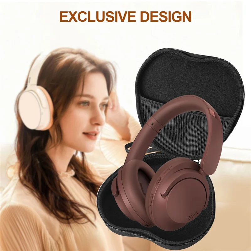 For 1MORE HQ51 Headphone Case EVA Hard Shell Storage Bag With Cleaning Pen Set - Black