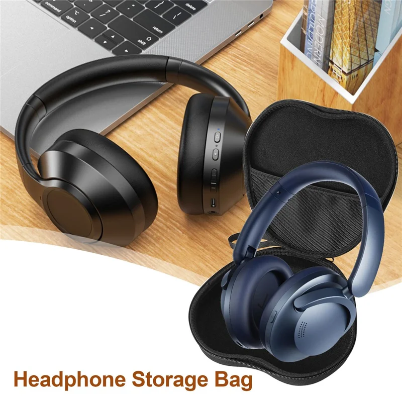 For 1MORE HQ51 Headphone Case EVA Hard Shell Storage Bag With Cleaning Pen Set - Black