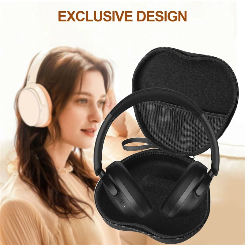 For 1MORE SonoFlow Headphone Case EVA Hard Shell Storage Bag With Cleaning Pen Set - Black