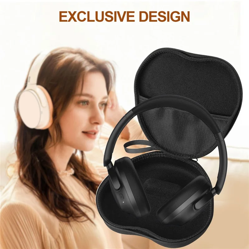 Custodia per cuffie 1MORE SonoFlow SE Guscio rigido in EVA Set borsa da viaggio con penna per la pulizia - Nero