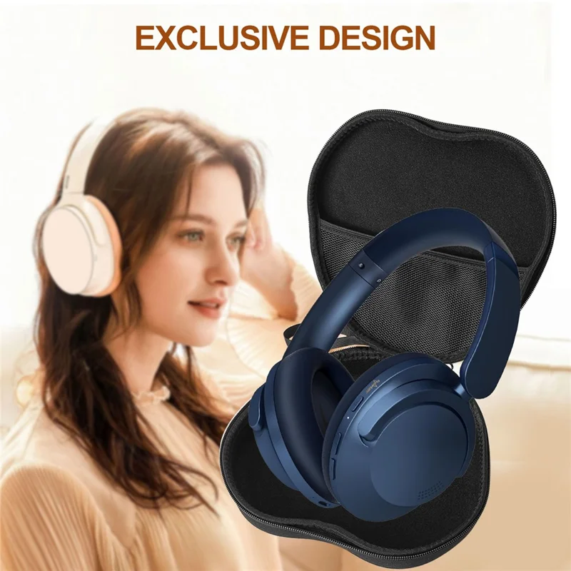 For 1MORE SonoFlow Pro Headphone Case EVA Hard Shell Storage Bag With Cleaning Pen Set - Black