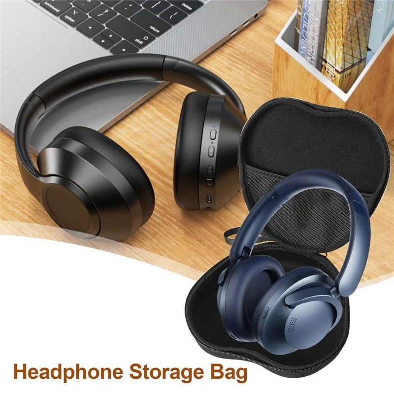 For 1MORE SonoFlow Pro Headphone Case EVA Hard Shell Storage Bag With Cleaning Pen Set - Black