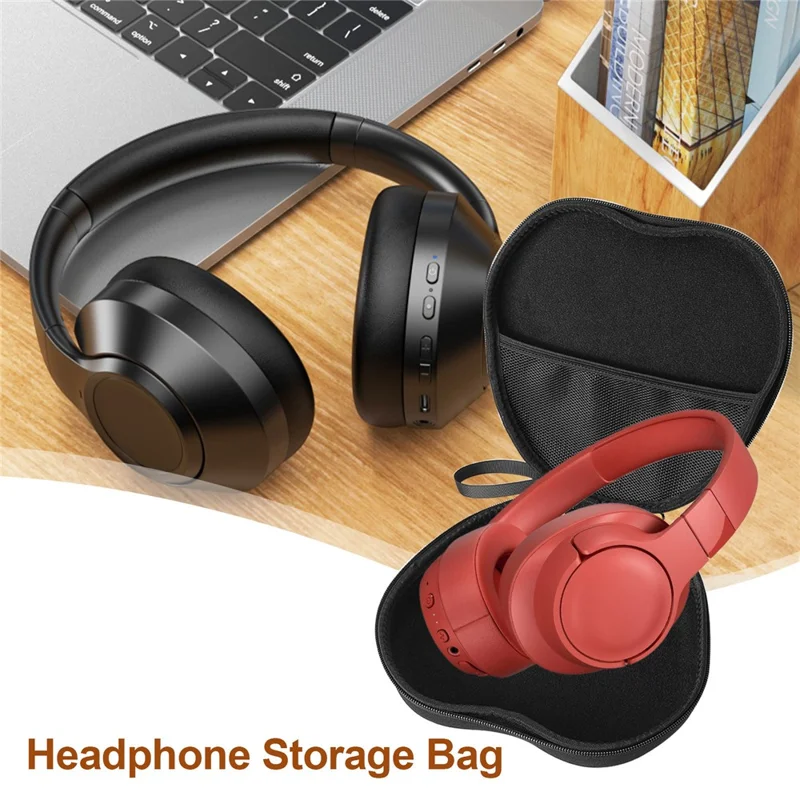 For JBL Tune 750NC Headphone Case EVA Hard Shell Storage Bag With Cleaning Pen Set - Black