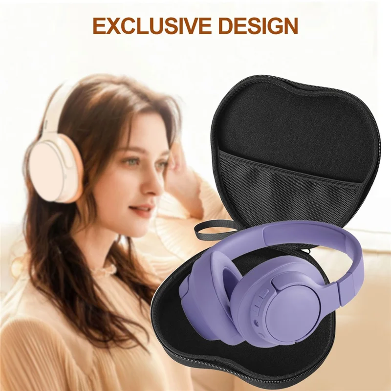 Custodia rigida in EVA per cuffie JBL Tune 720BT con set di penne per la pulizia - Nero