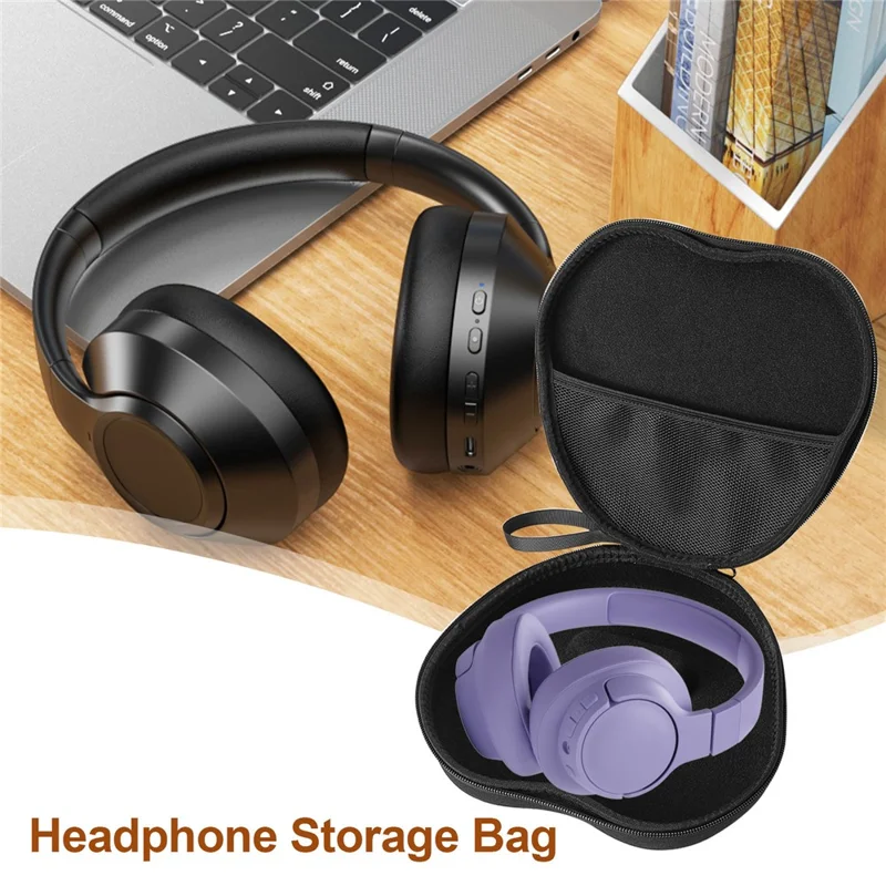 Custodia rigida in EVA per cuffie JBL Tune 720BT con set di penne per la pulizia - Nero