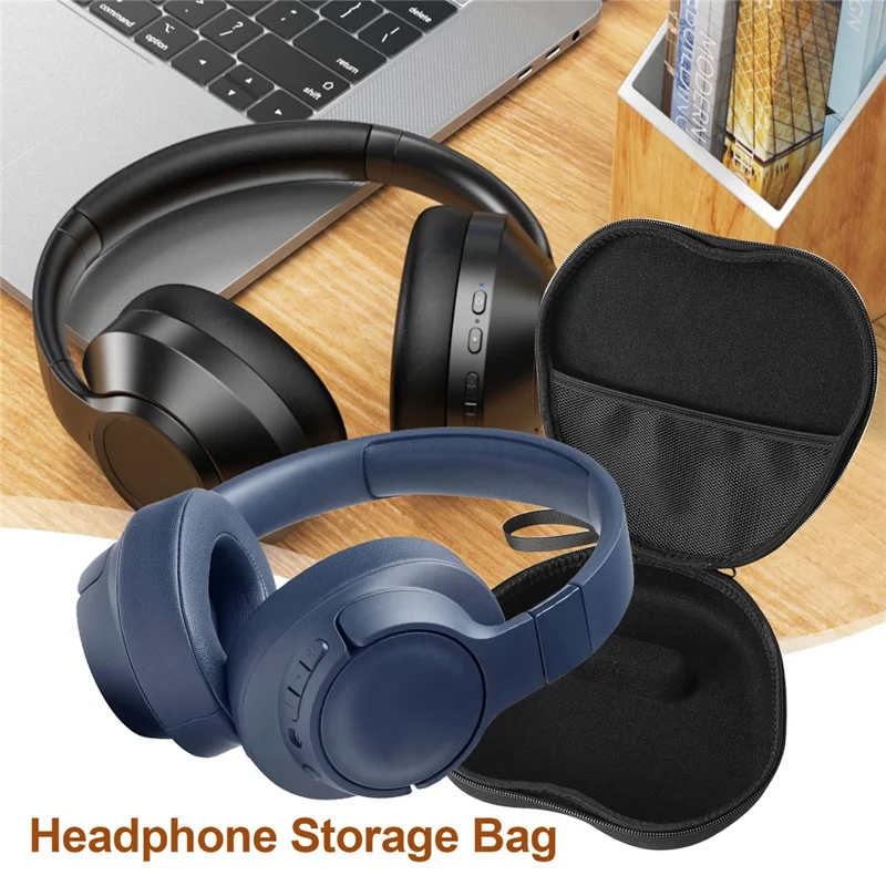 For JBL TUNE 710BT Headphone Case EVA Hard Shell Storage Bag With Cleaning Pen Set - Black