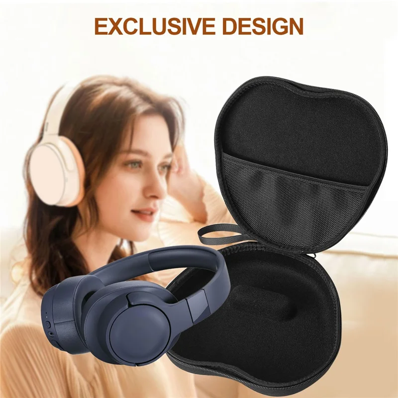 For JBL Tune 700BT Headphone Case EVA Hard Shell Storage Bag With Cleaning Pen Set - Black