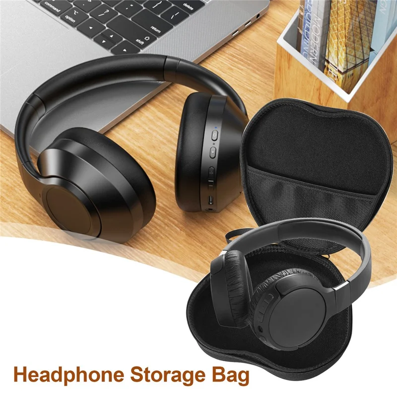 For JBL Tune 660NC Headphone Case EVA Hard Shell Storage Bag With Cleaning Pen Set - Black