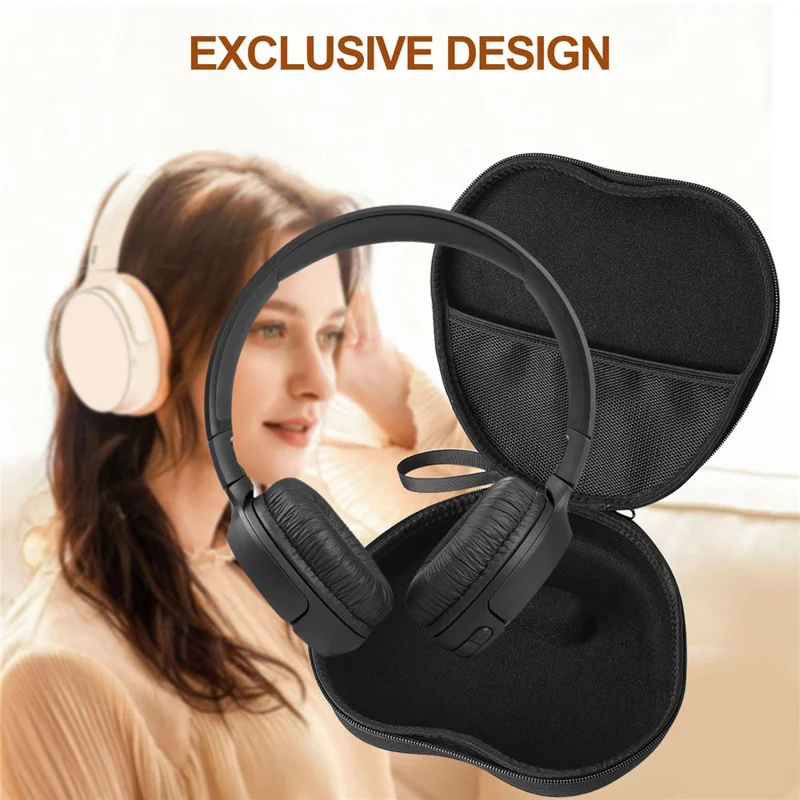 For JBL Tune 570BT Headphone Case EVA Hard Shell Storage Bag With Cleaning Pen Set - Black