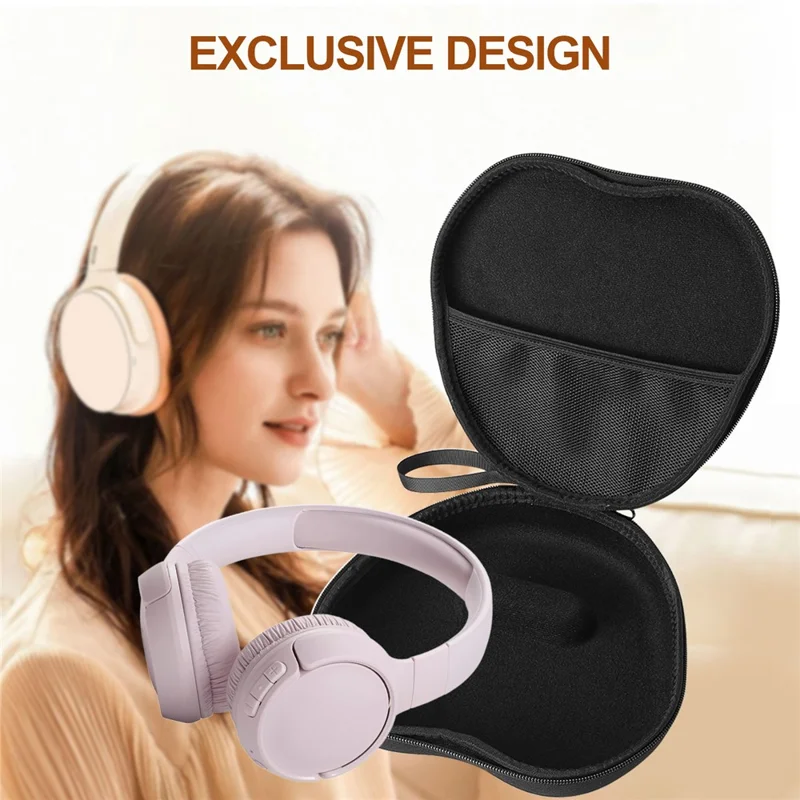 Custodia per cuffie JBL TUNE 510BT Guscio rigido EVA con set di penna per la pulizia - Nero