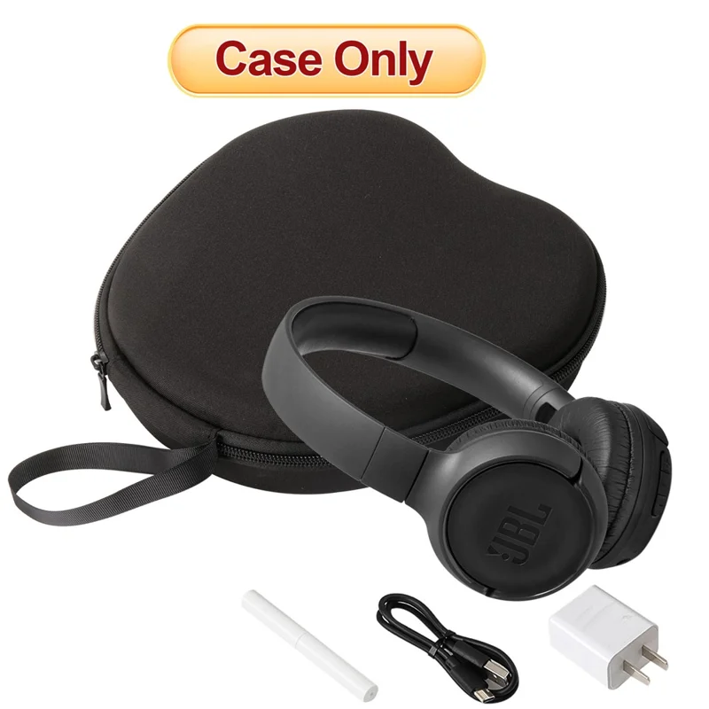 For JBL TUNE 500BT Headphone Case EVA Hard Shell Storage Bag With Cleaning Pen Set - Black