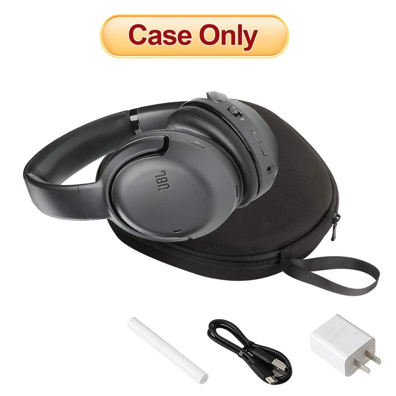 For JBL Tour One Headphone Case EVA Hard Shell Storage Bag With Cleaning Pen Set - Black