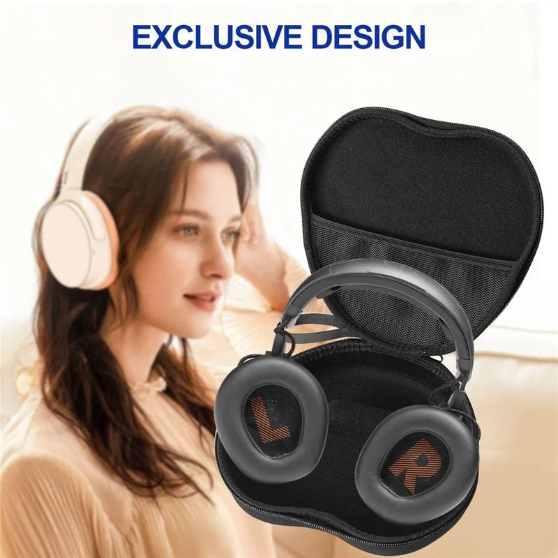 For JBL Quantum ONE Headphone Case EVA Hard Shell Storage Bag With Cleaning Pen Set - Black