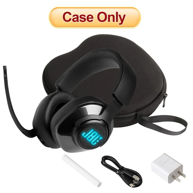 For JBL Quantum 400 Headphone Case EVA Hard Shell Storage Bag With Cleaning Pen Set - Black