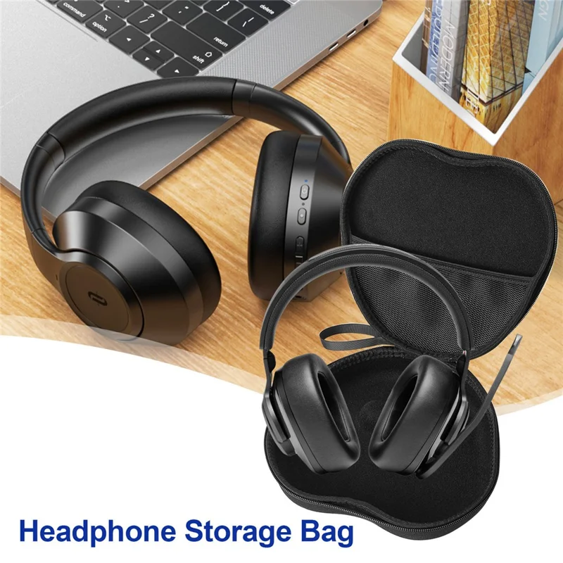 For JBL Quantum 400 Headphone Case EVA Hard Shell Storage Bag With Cleaning Pen Set - Black