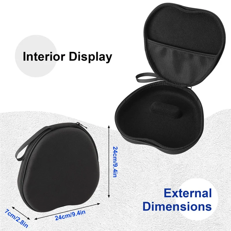 For JBL Quantum 400 Headphone Case EVA Hard Shell Storage Bag With Cleaning Pen Set - Black