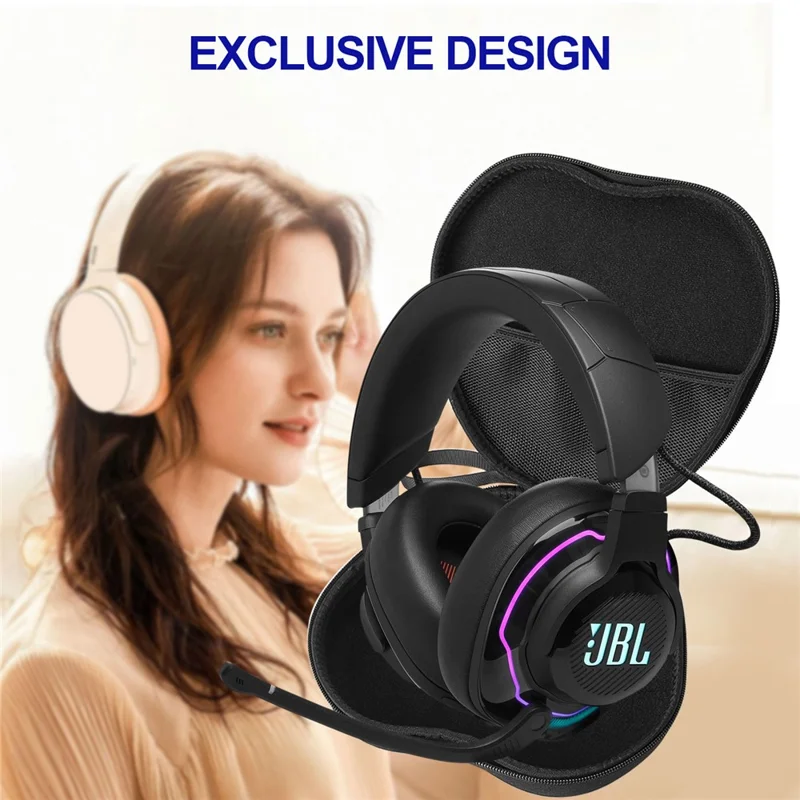 JBL Quantum 350 Cuffia Custodia Rigida EVA con Set di Penne per la Pulizia - Nero