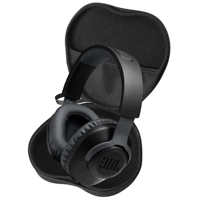 Custodia rigida in EVA per cuffie JBL Quantum 100 con set di penne per la pulizia - Nero