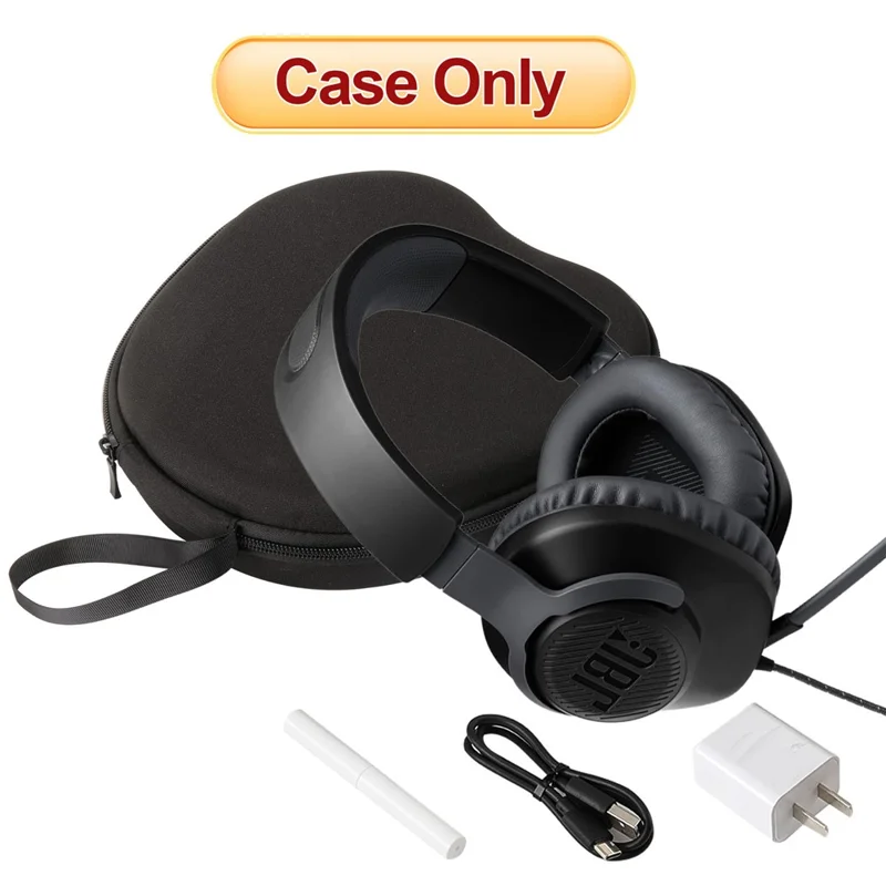 Custodia rigida in EVA per cuffie JBL Quantum 100 con set di penne per la pulizia - Nero