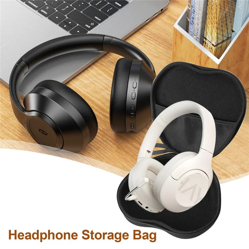 For Haylou S30 Headphone Case EVA Hard Shell Storage Bag With Cleaning Pen Set - Black
