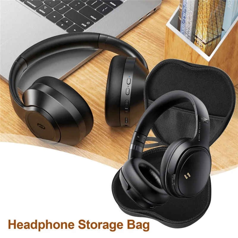 For HAVIT H630BT Headphone Case EVA Hard Shell Storage Bag With Cleaning Pen Set - Black