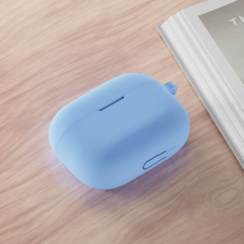 Étui en silicone avec réduction de bruit active pour Huawei FreeBuds SE 4, étui de protection anti-rayures avec mousqueton - Bleu ciel