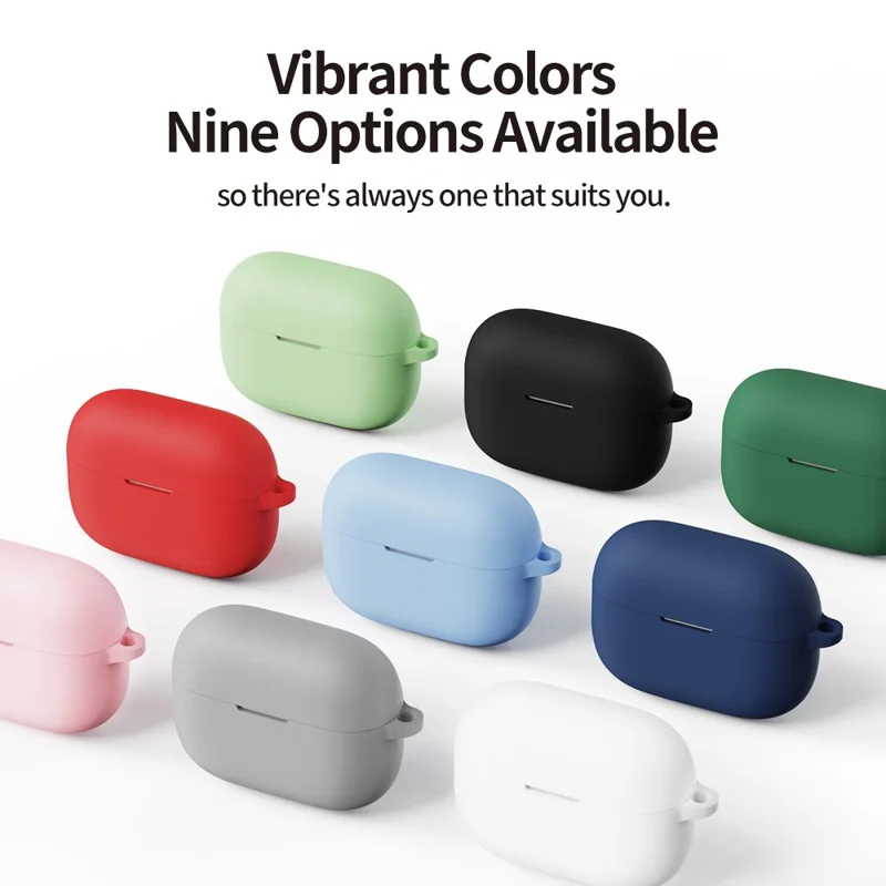 Étui en silicone avec réduction de bruit active pour Huawei FreeBuds SE 4, étui de protection anti-rayures avec mousqueton - Bleu ciel