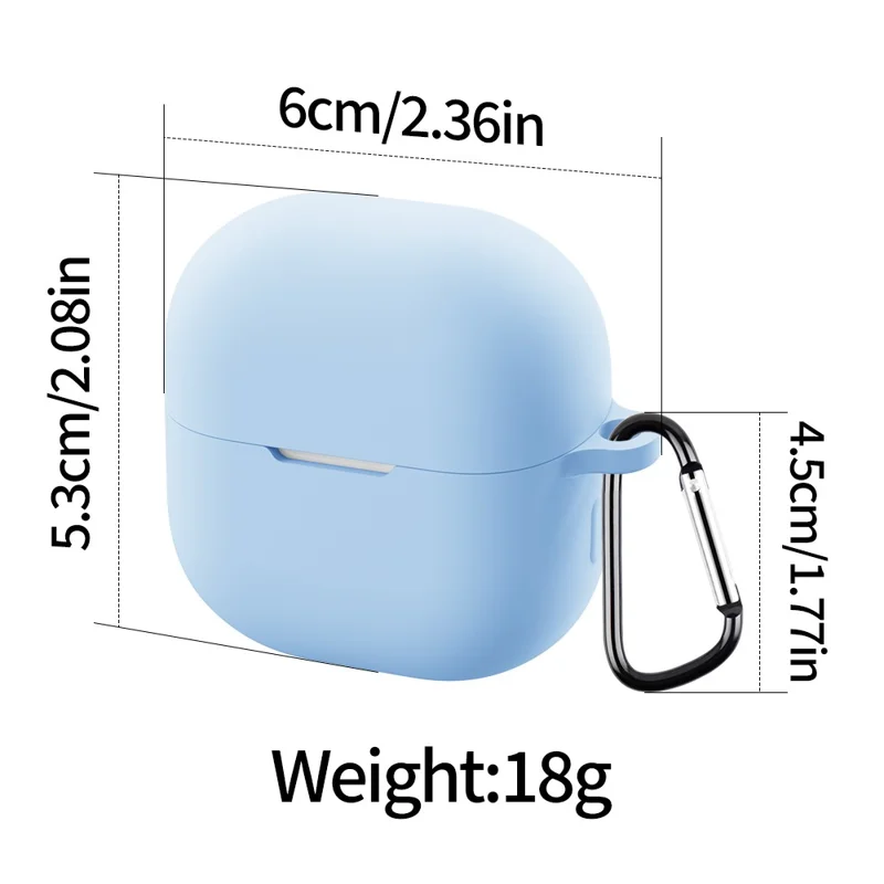 Huawei FreeClip 2 Silikon Hülle Kabellose Kopfhörer Kratzfeste Schutzhülle mit Karabiner - Himmelblau