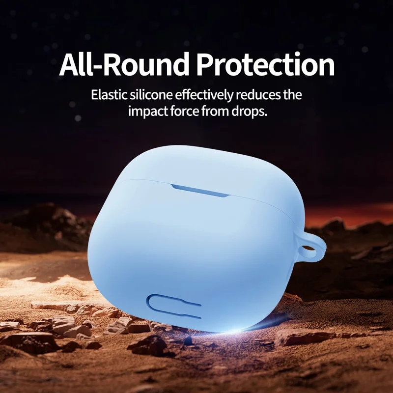 Huawei FreeClip 2 Silikon Hülle Kabellose Kopfhörer Kratzfeste Schutzhülle mit Karabiner - Himmelblau