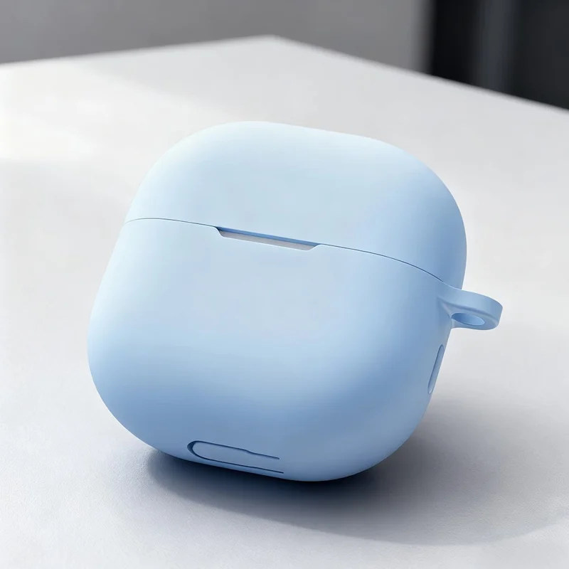 Huawei FreeClip 2 Silikon Hülle Kabellose Kopfhörer Kratzfeste Schutzhülle mit Karabiner - Himmelblau