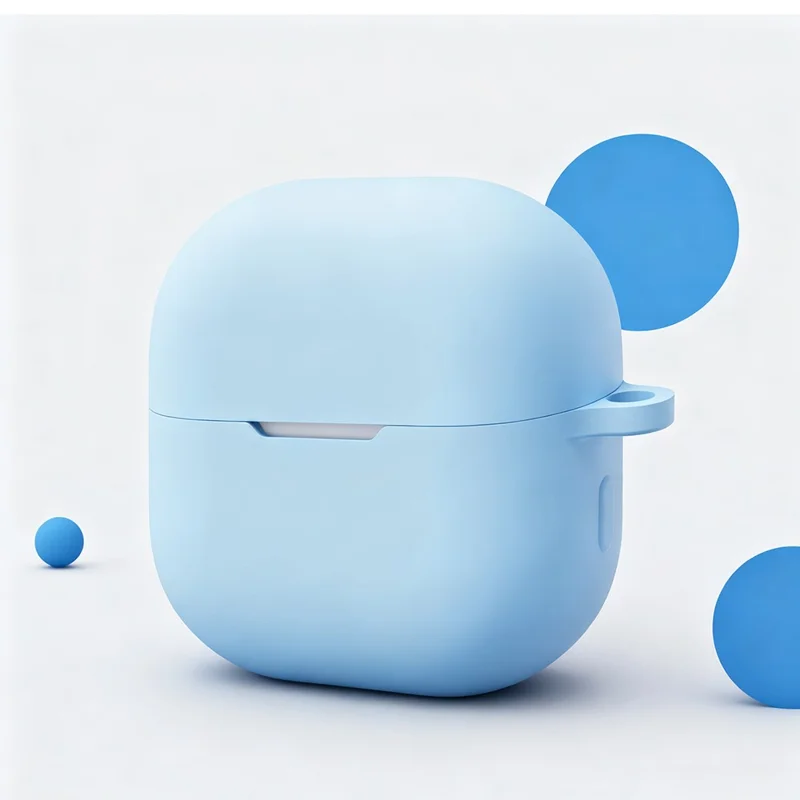 Huawei FreeClip 2 Silikon Hülle Kabellose Kopfhörer Kratzfeste Schutzhülle mit Karabiner - Himmelblau