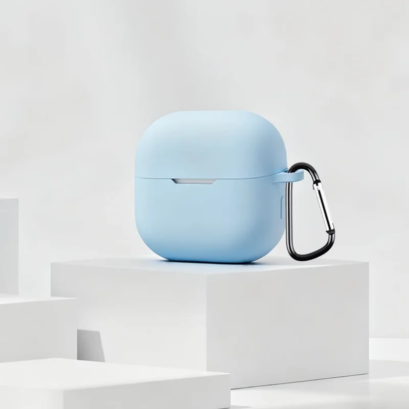 Huawei FreeClip 2 Silikon Hülle Kabellose Kopfhörer Kratzfeste Schutzhülle mit Karabiner - Himmelblau