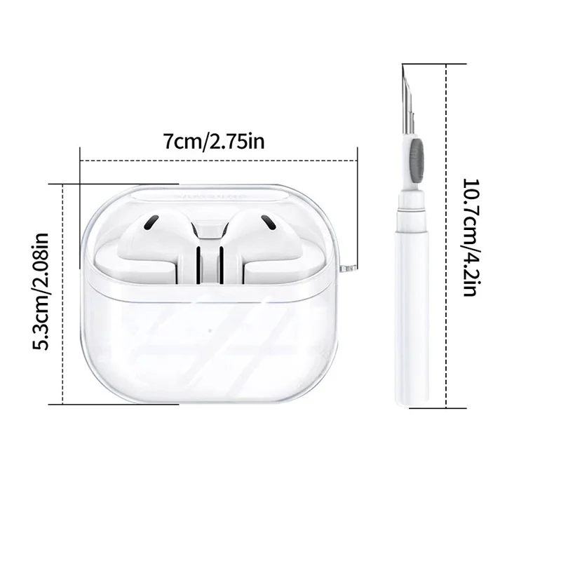 TPU Earbuds Case For Samsung Galaxy Buds3  /  Buds3 Pro  /  Buds3 FE Clear Protective Cover with Cleaning Pen Set