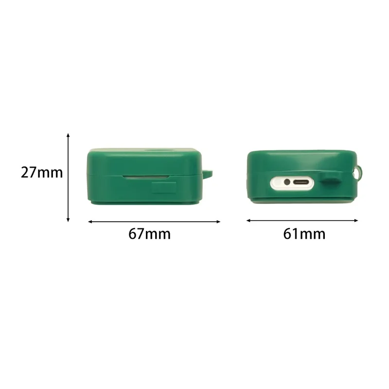 For Nothing Ear (3) Silicone Case Wireless Earphones Protective Cover with Anti-Lost Buckle - Blackish Green