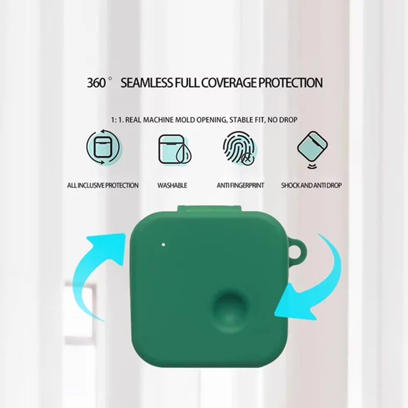 For Nothing Ear (3) Silicone Case Wireless Earphones Protective Cover with Anti-Lost Buckle - Blackish Green