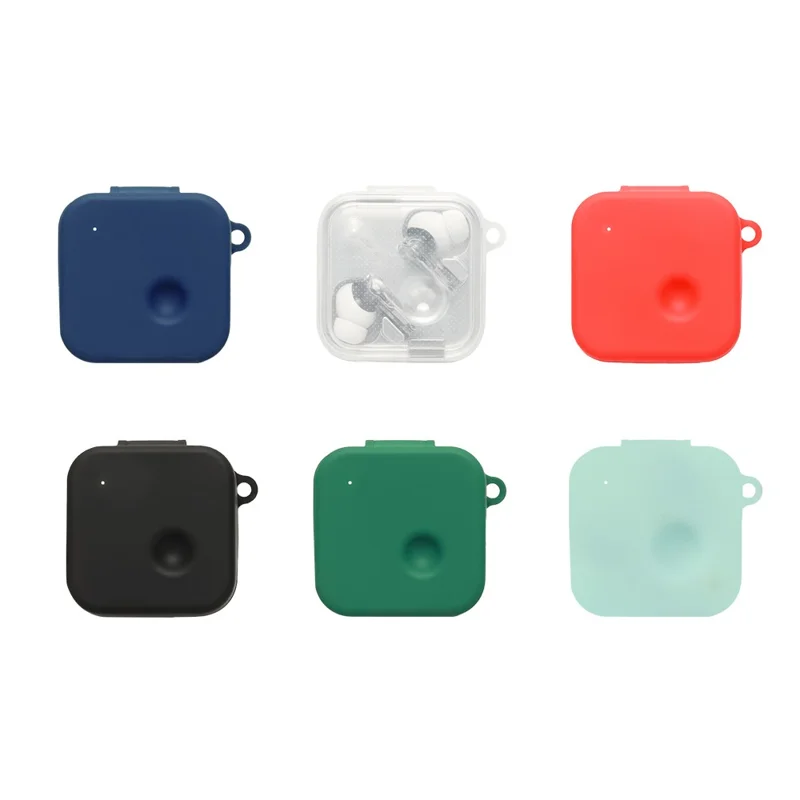 For Nothing Ear (3) Silicone Case Wireless Earphones Protective Cover with Anti-Lost Buckle - Blackish Green