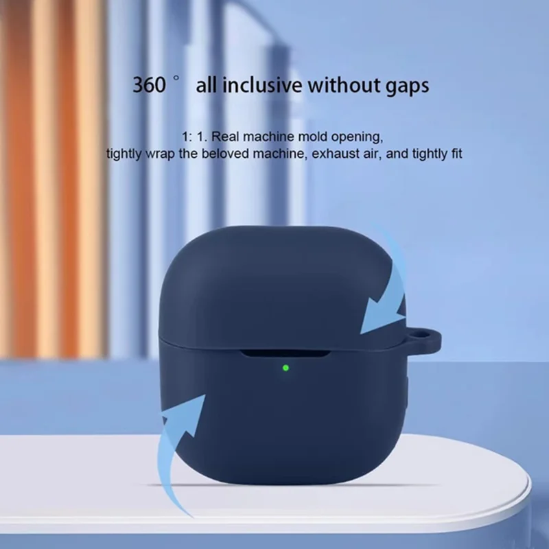 For Huawei FreeClip 2 Silicone Case Wireless Earphones Protective Cover with Anti-Lost Buckle - Dark Blue