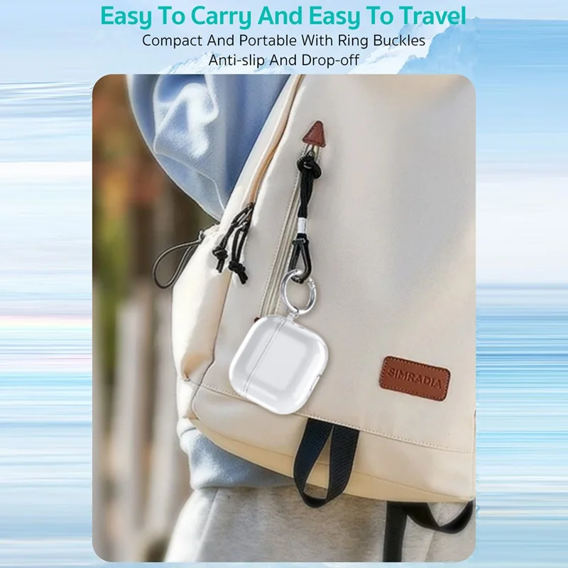 COTECI Per AirPods Pro 3 Custodia Protettiva Trasparente Caso TPU Antiurto Copertura per Auricolari con Gancio - Trasparente