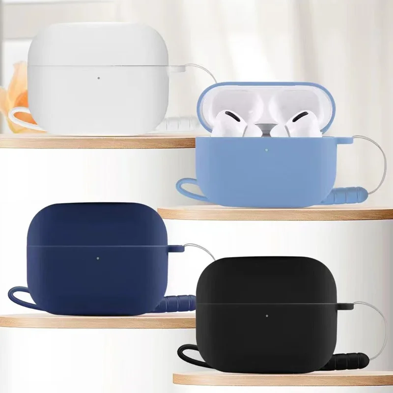 COTECI For AirPods Pro 3 Portable Silicone Case Anti Scratch Protective Cover with Lanyard - White