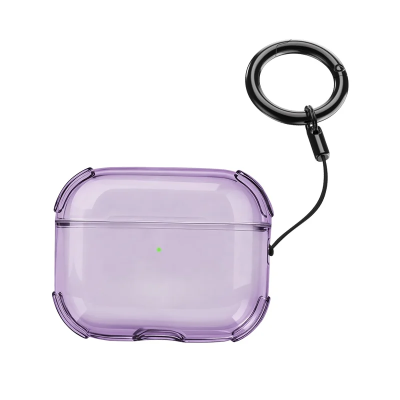 Für Apple AirPods Pro Case Ultra Thin Matte TPU Ohrhörer Schutzhülle mit Tragegriff - Lila